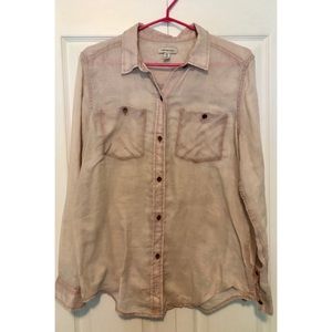 Lovely sheer pink Calvin Klein button up blouse